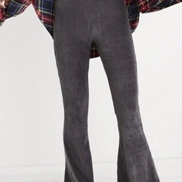 Grey Cozy Flare Pants Flares - Picture 1 of 7
